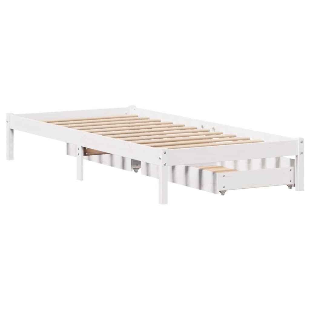 vidaXL Cadre de lit sans matelas blanc 90x200 cm bois de pin massif