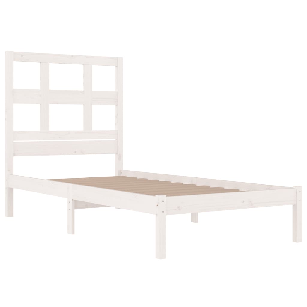 vidaXL Cadre de lit Blanc Bois de pin massif 90x200 cm