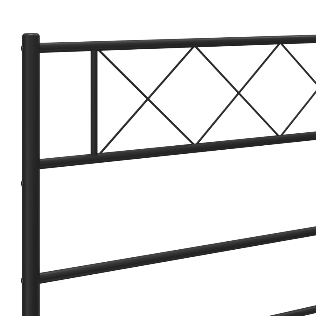 vidaXL Cadre de lit métal sans matelas avec pied de lit noir 200x200cm