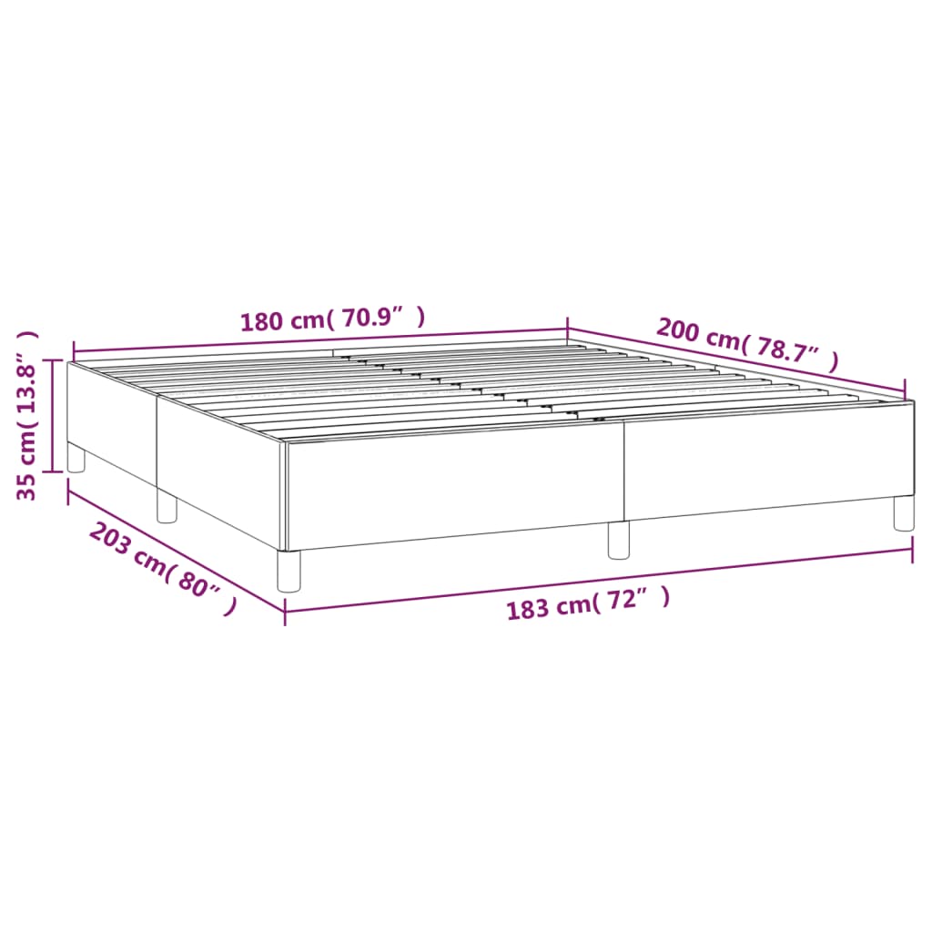 vidaXL Cadre de lit sans matelas taupe 180x200 cm tissu