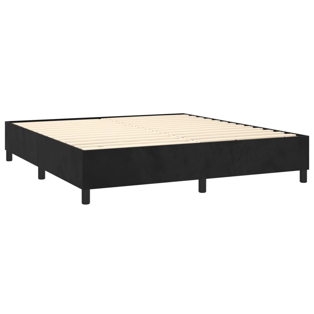 vidaXL Sommier à lattes de lit matelas et LED Noir 160x200 cm Velours