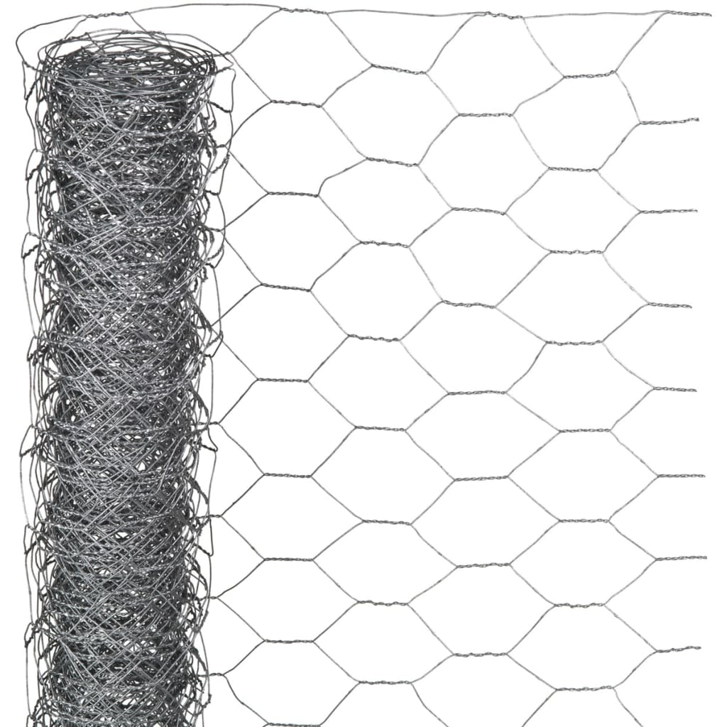 Nature Grillage métallique hexagonal 0,5x2,5 m 25 mm Acier galvanisé
