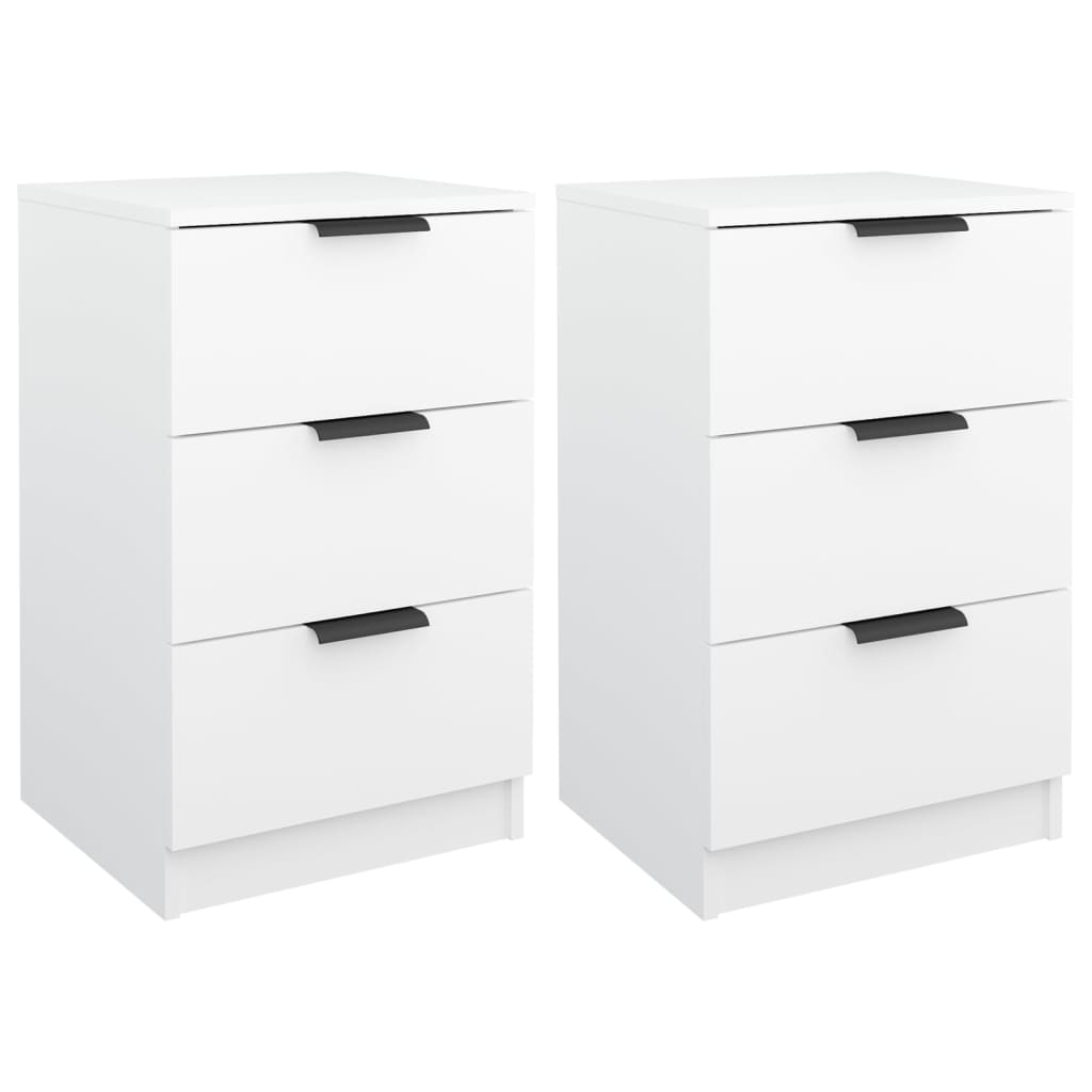 vidaXL Tables de chevet 2 pcs Blanc 40x36x65 cm