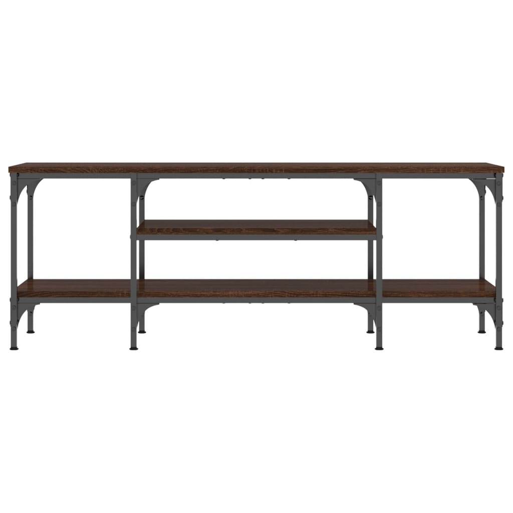 vidaXL Meuble TV chêne marron 121x35x45 cm bois d'ingénierie et fer