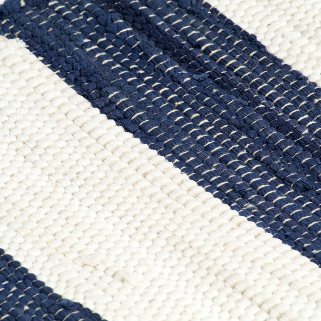 vidaXL Napperons 4 pcs Chindi Bande Bleu et blanc 30 x 45 cm
