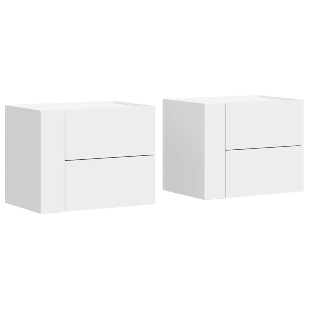 vidaXL Tables de chevet murales 2 pcs blanc 45x30x35 cm