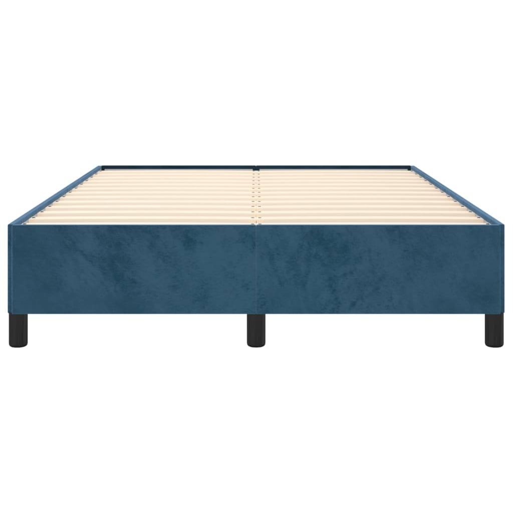 vidaXL Cadre de lit sans matelas bleu foncé 140x190 cm velours