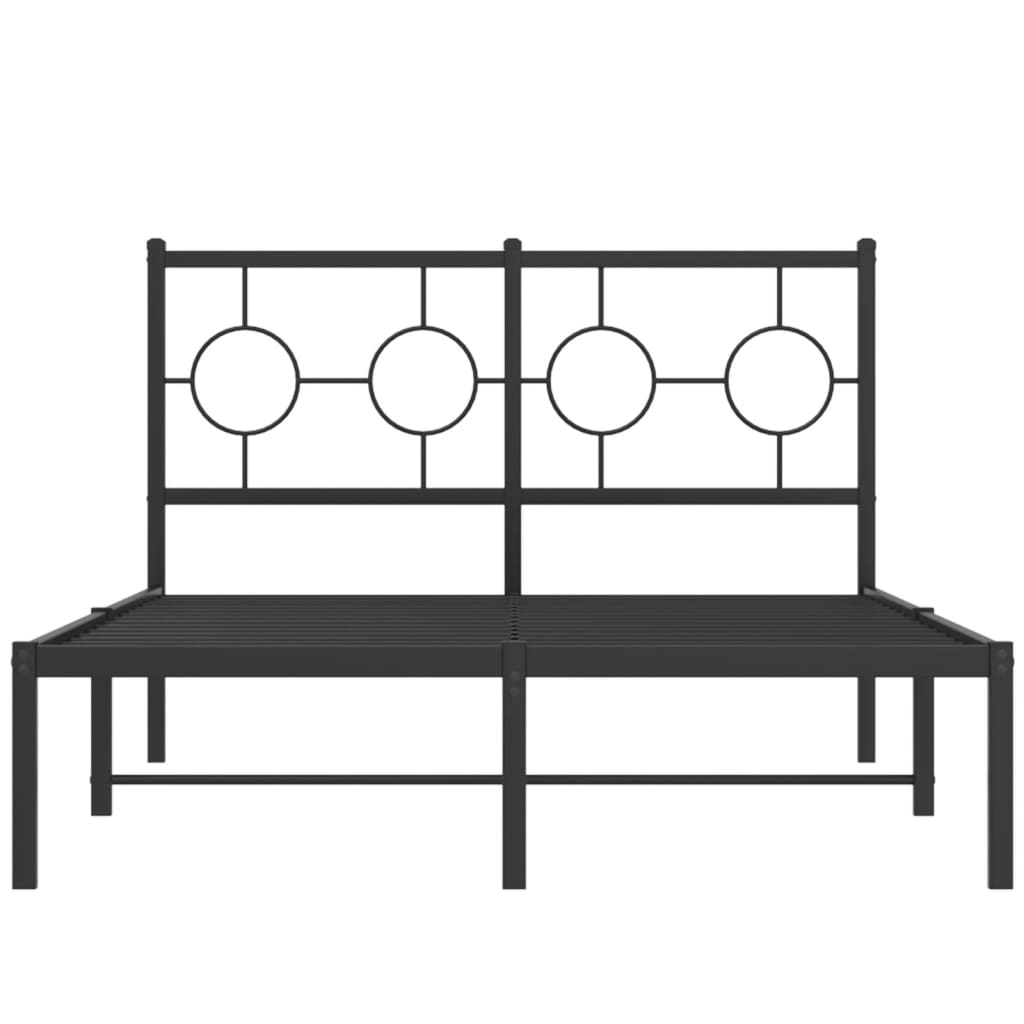 vidaXL Cadre de lit métal sans matelas avec tête de lit noir 120x190cm