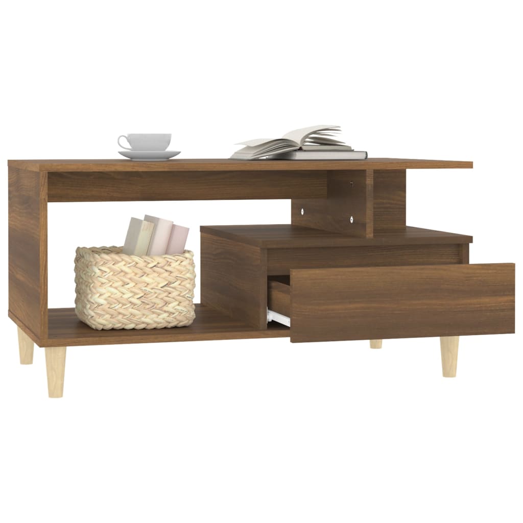 vidaXL Table basse Chêne marron 90x49x45 cm Bois d'ingénierie