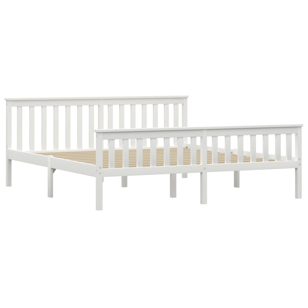 vidaXL Cadre de lit sans matelas blanc bois massif de pin 180x200 cm