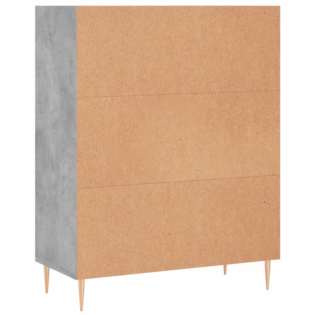 vidaXL Bibliothèque gris béton 69,5x32,5x90 cm bois d'ingénierie