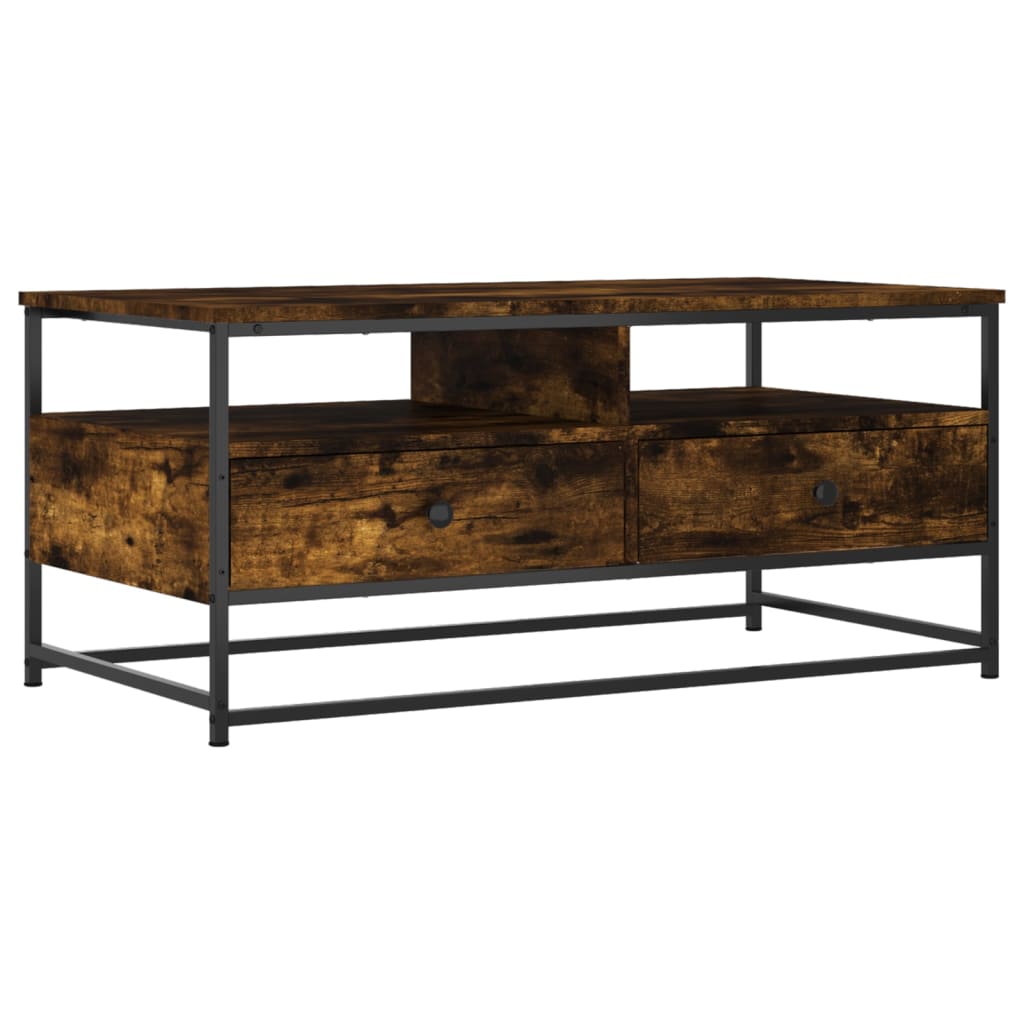 vidaXL Table basse chêne fumé 100x51x45 cm bois d'ingénierie