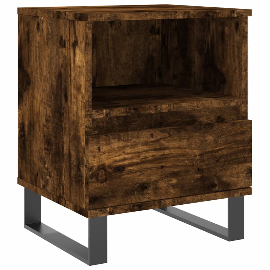 vidaXL Table de chevet chêne fumé 40x35x50 cm bois d’ingénierie