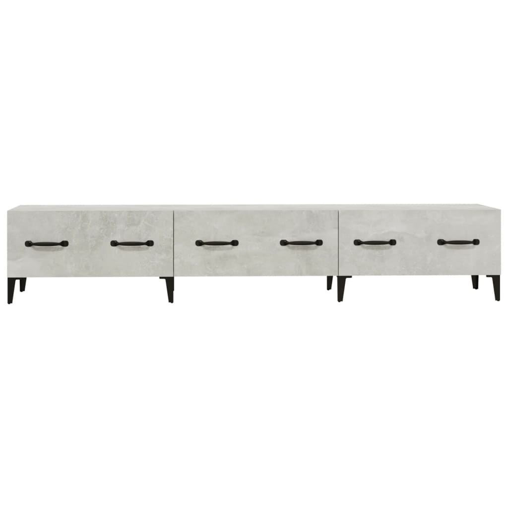 vidaXL Meuble TV Gris béton 150x34,5x30 cm Bois d'ingénierie