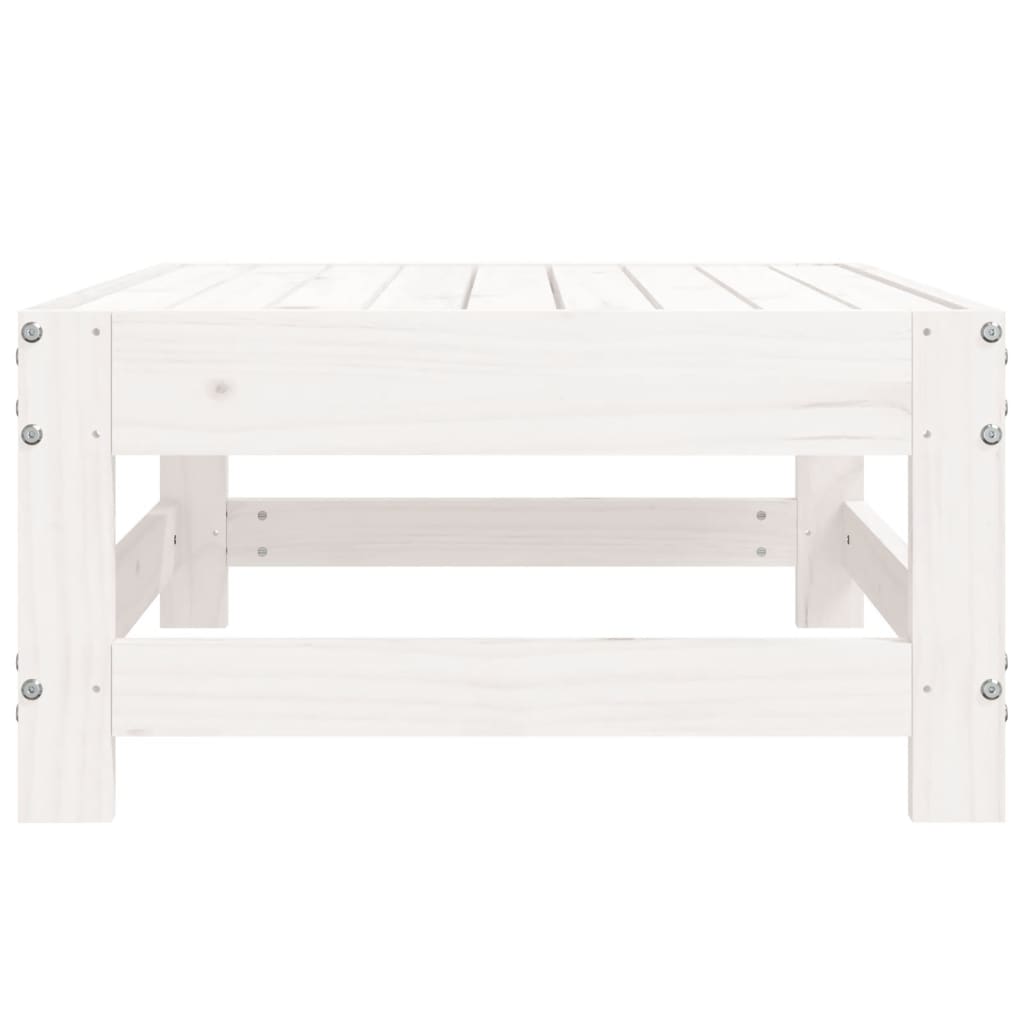 vidaXL Repose-pied de jardin blanc bois de pin massif