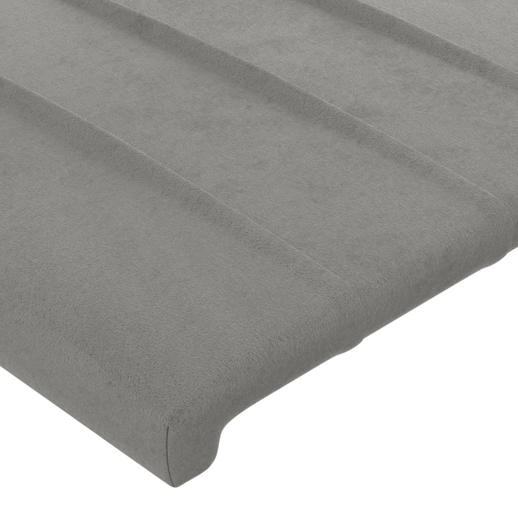 vidaXL Tête de lit avec oreilles Gris clair 203x16x118/128 cm Velours