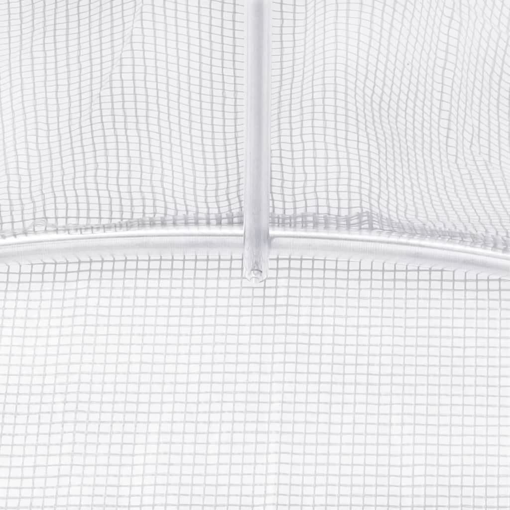 vidaXL Serre avec cadre en acier blanc 24 m² 6x4x2 m
