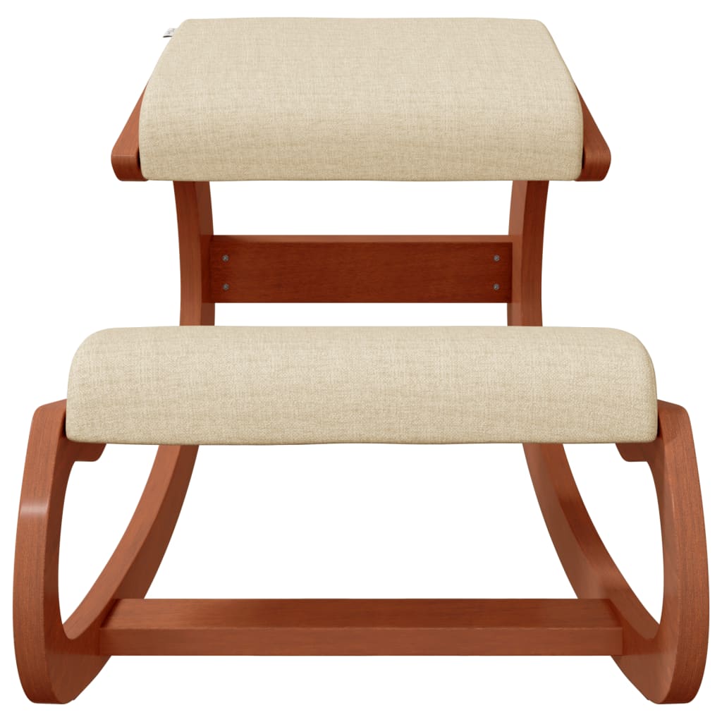 vidaXL Chaise assis-genoux crème 55x84x55 cm contreplaqué de bouleau