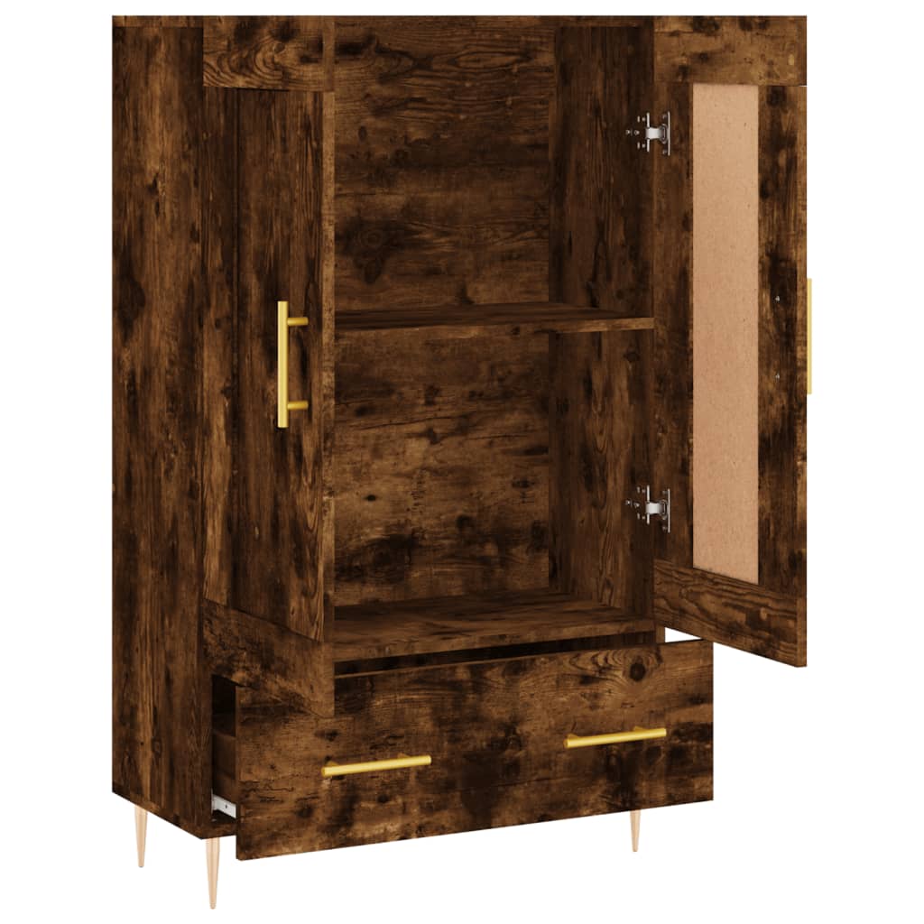 vidaXL Buffet haut chêne fumé 69,5x31x115 cm bois d'ingénierie