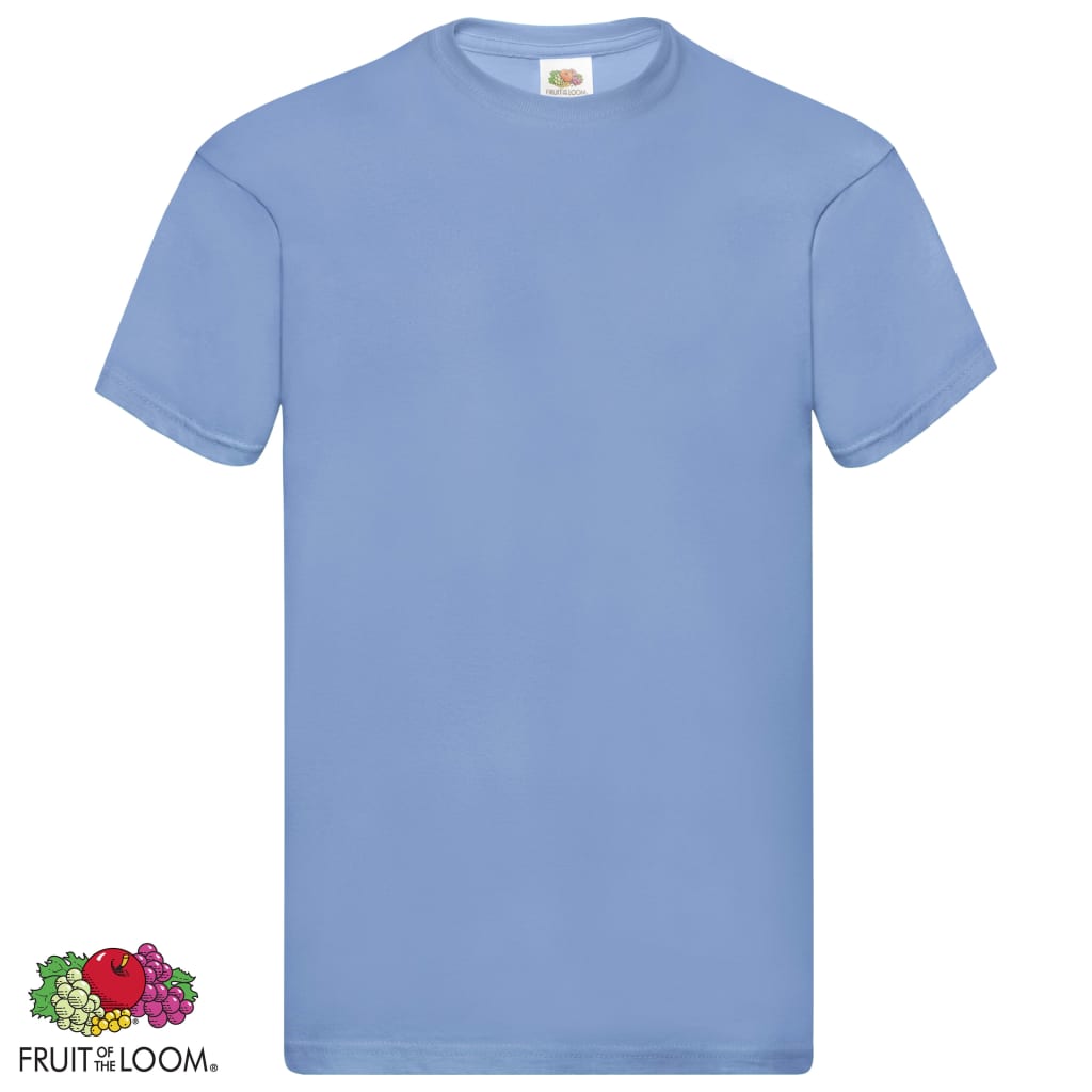 Fruit of the Loom T-shirts originaux 5 pcs Bleu clair XL Coton