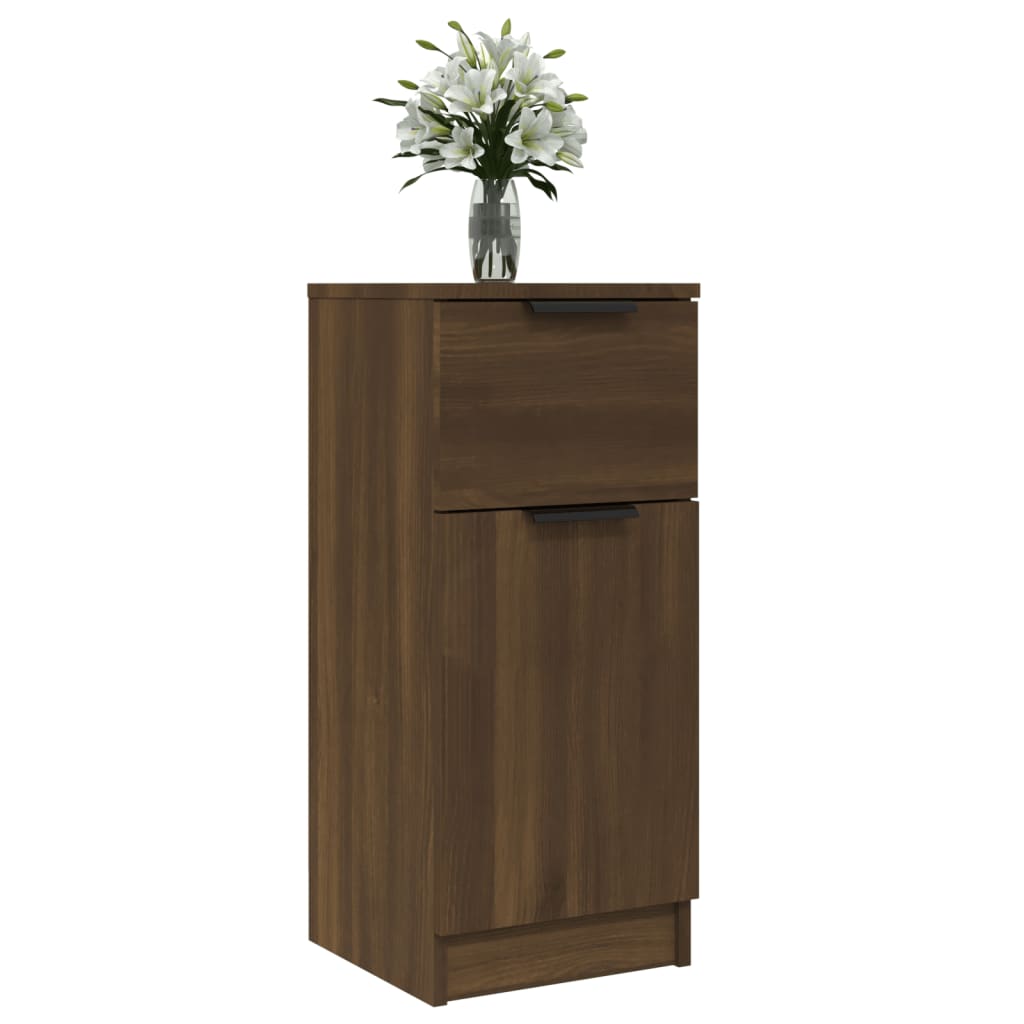 vidaXL Buffets 2 pcs chêne marron 30x30x70 cm Bois d'ingénierie