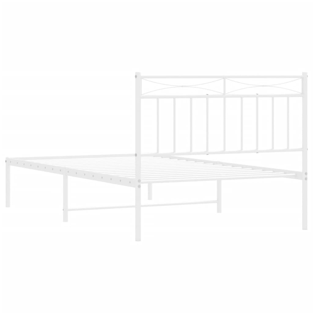 vidaXL Cadre de lit métal sans matelas et tête de lit blanc 100x200 cm