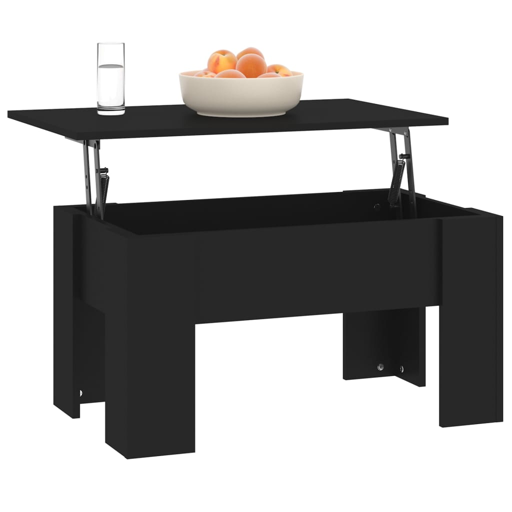 vidaXL Table basse Noir 79x49x41 cm Bois d'ingénierie