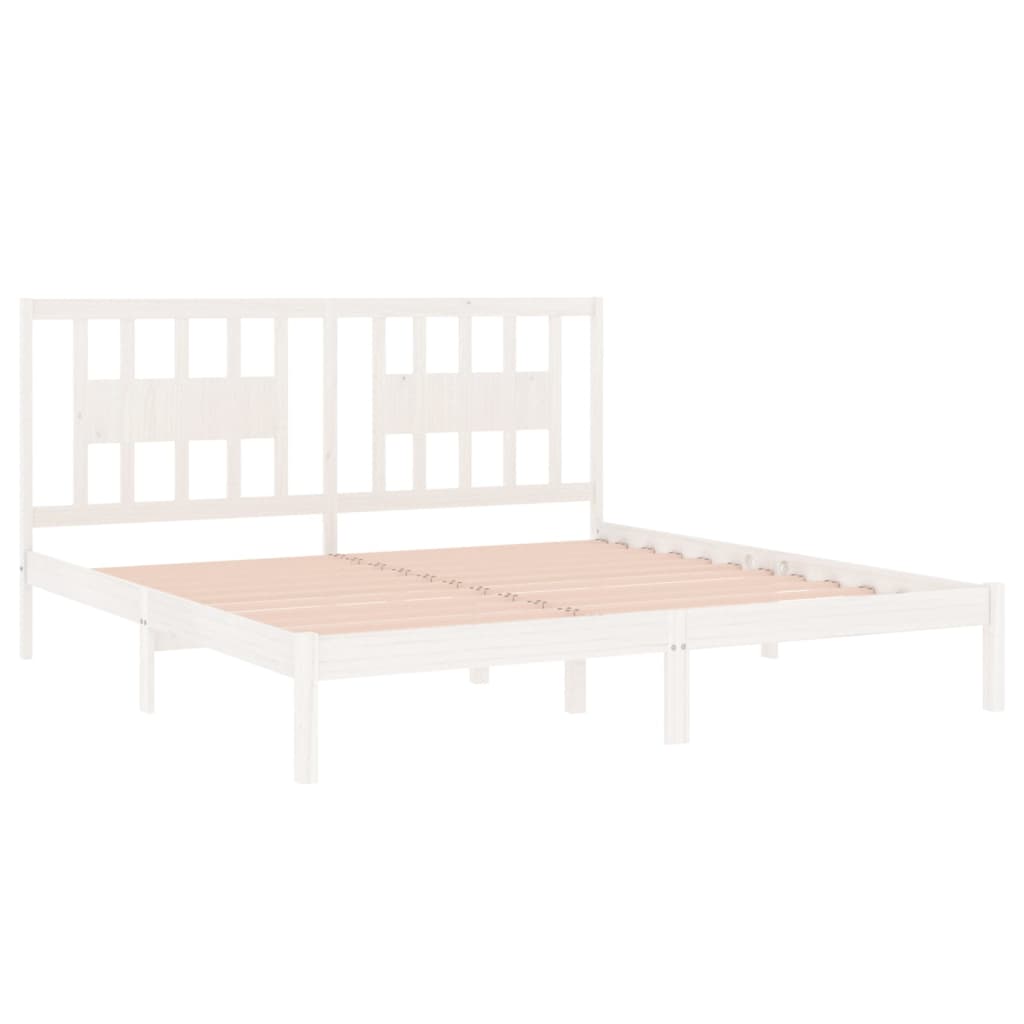 vidaXL Cadre de lit sans matelas blanc bois massif 200x200 cm