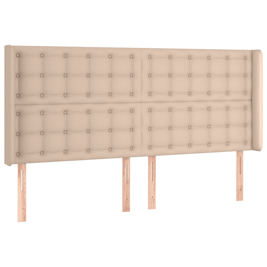 vidaXL Tête de lit à LED Cappuccino 203x16x118/128 cm Similicuir