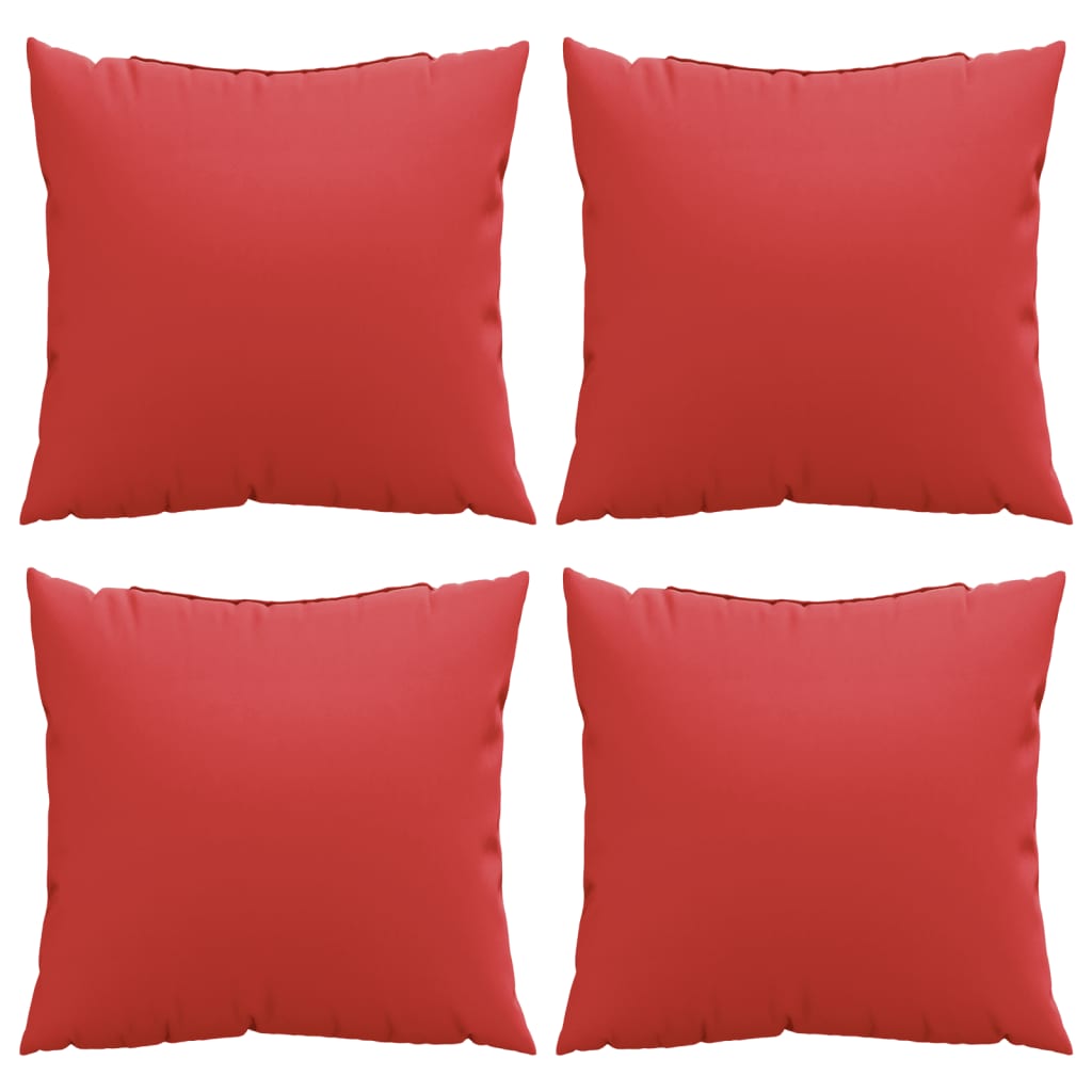 vidaXL Coussins décoratifs 4 pcs rouge 40x40 cm tissu