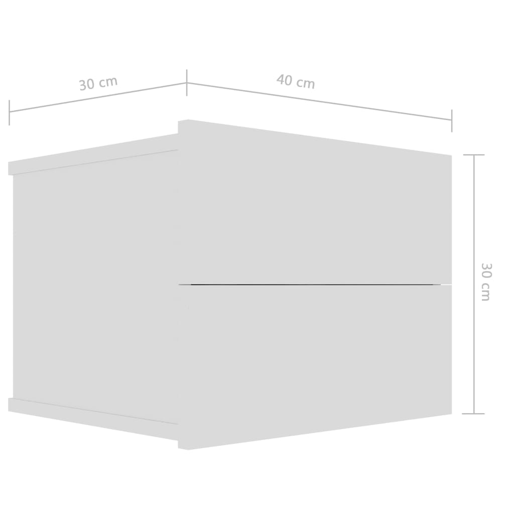 vidaXL Tables de chevet 2 pcs Blanc 40x30x30 cm Bois d'ingénierie