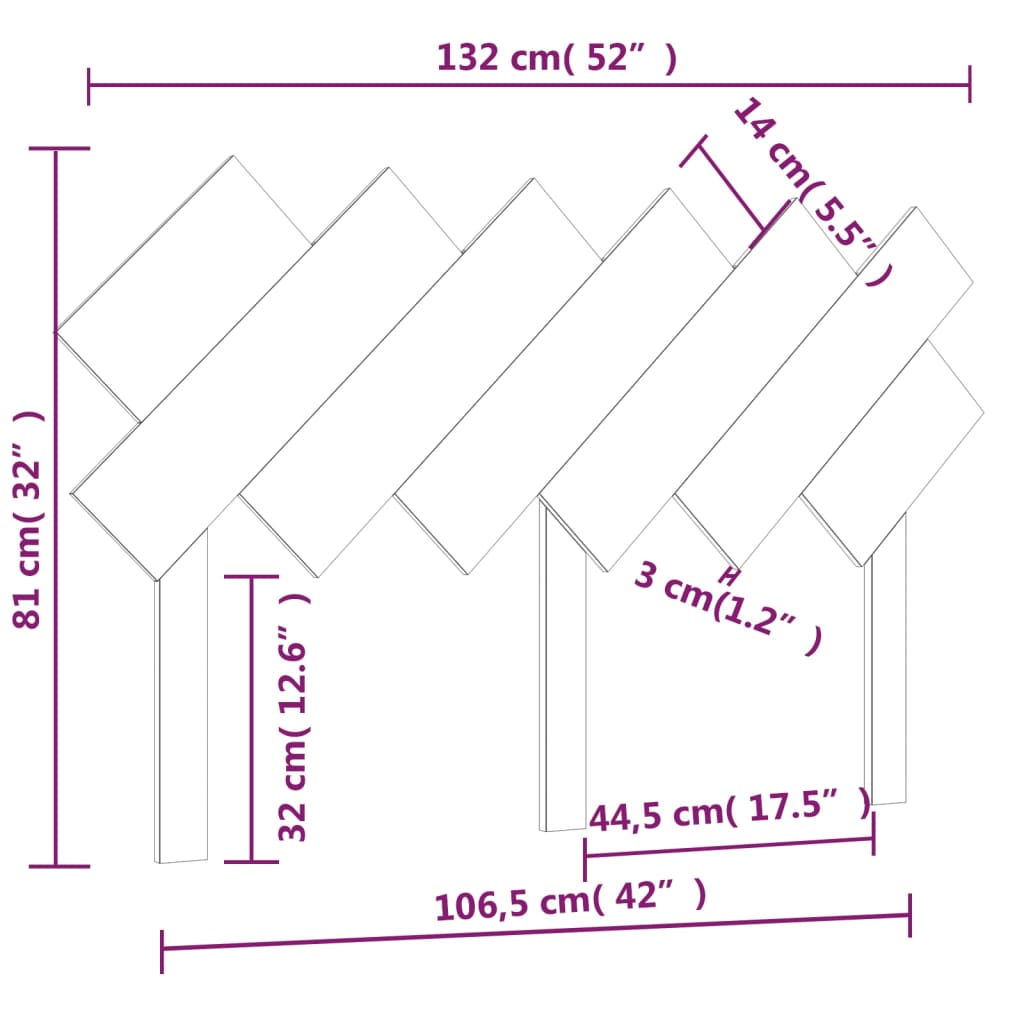 vidaXL Tête de lit Blanc 132x3x81 cm Bois massif de pin