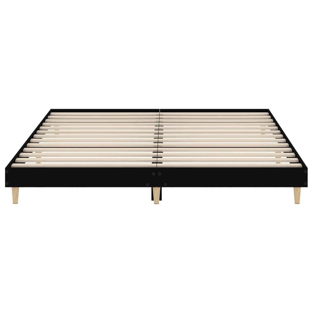 vidaXL Cadre de lit sans matelas noir 150x200 cm bois d'ingénierie