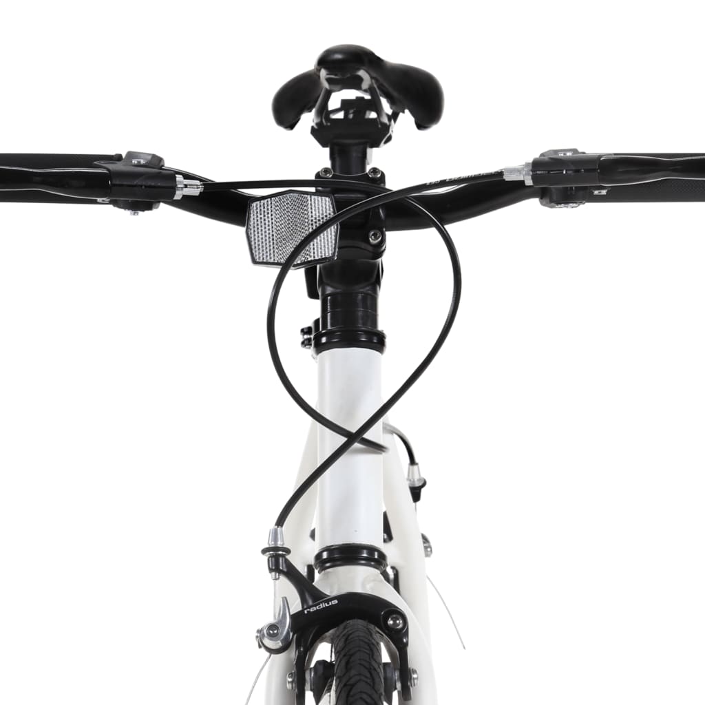 vidaXL Vélo à pignon fixe blanc et noir 700c 55 cm