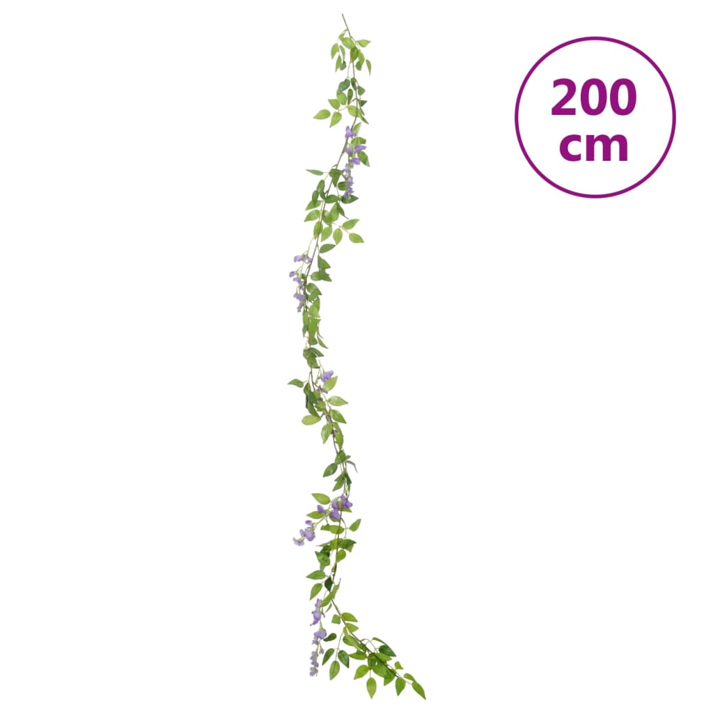 vidaXL Guirlandes de fleurs de Noël 6 pcs violet 200 cm