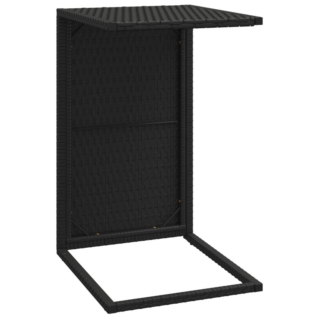 vidaXL Table en forme de C noir 40x35x60 cm résine tressée