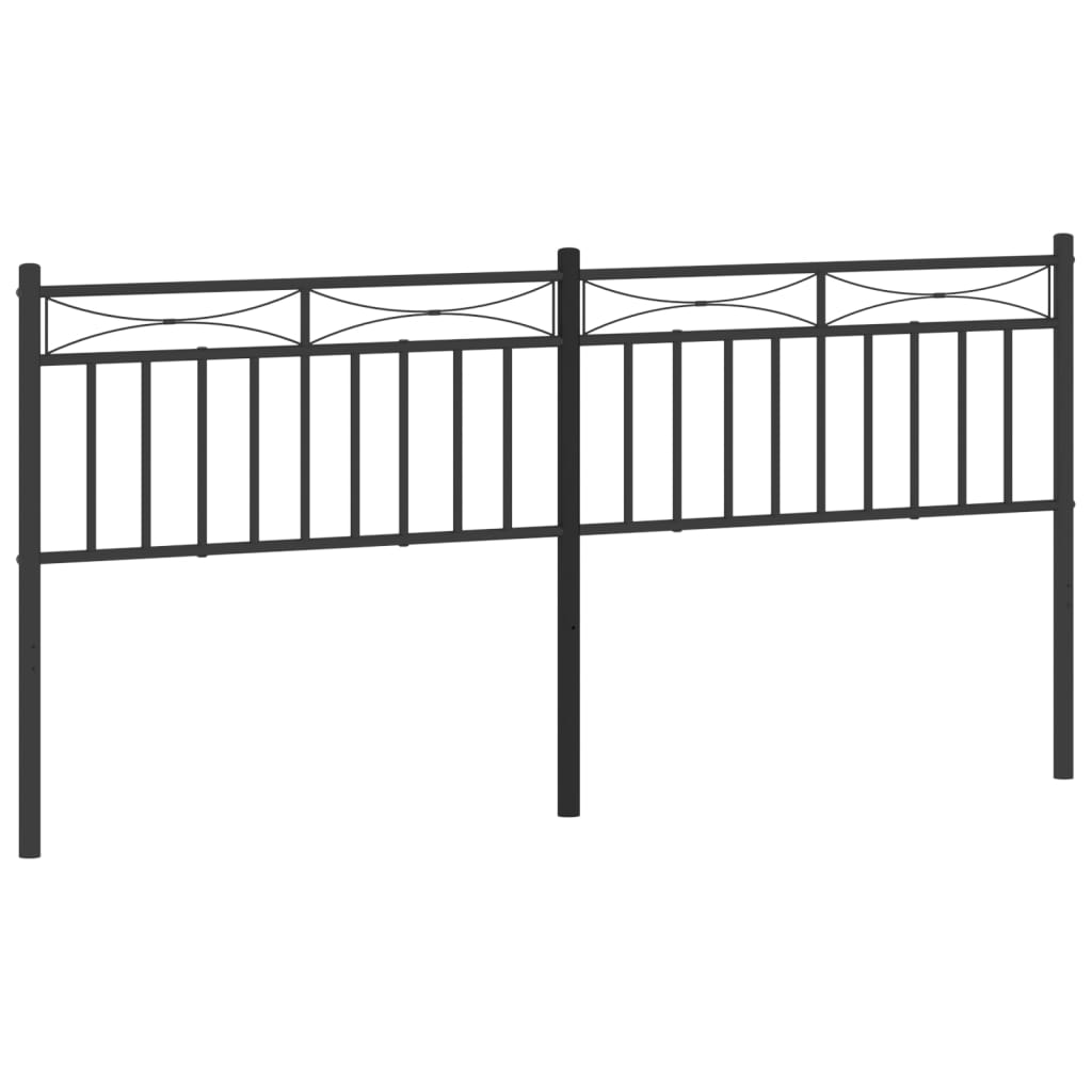 vidaXL Tête de lit métal noir 180 cm