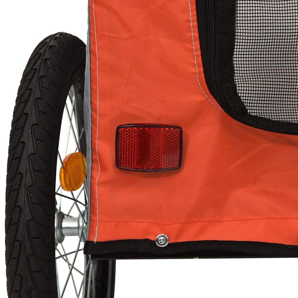 vidaXL Remorque de vélo pour animaux de compagnie orange et gris