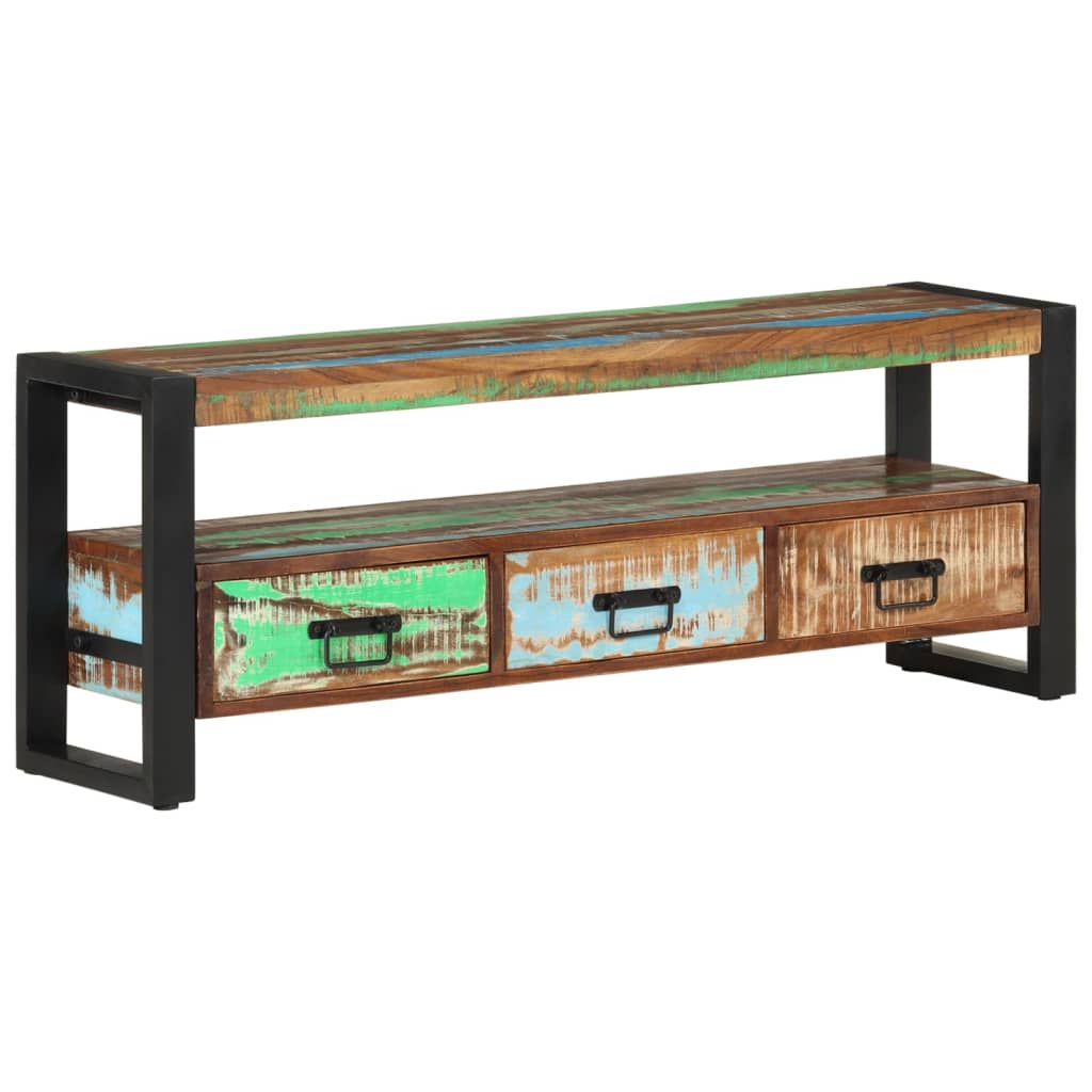 vidaXL Meuble TV 120x30x45 cm Bois massif de récupération