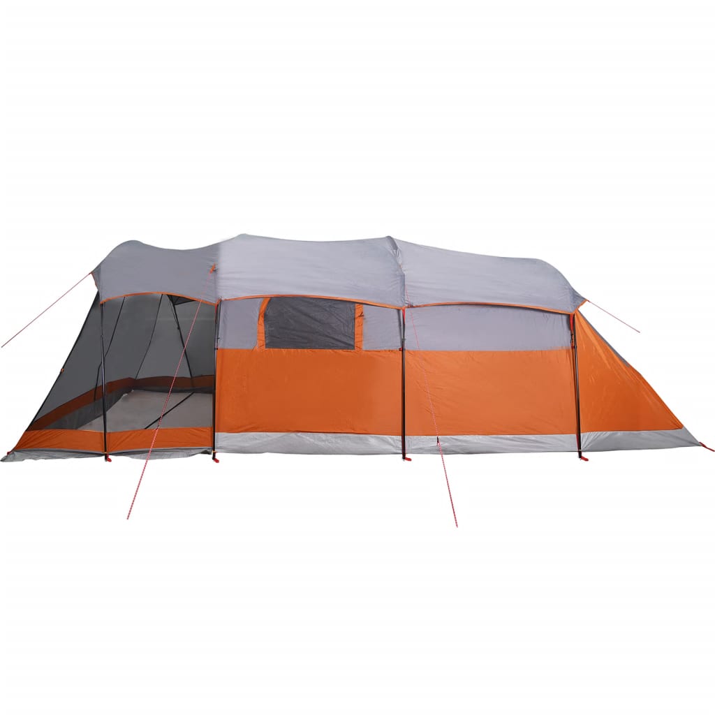 vidaXL Tente familiale tunnel 8 personnes gris et orange imperméable