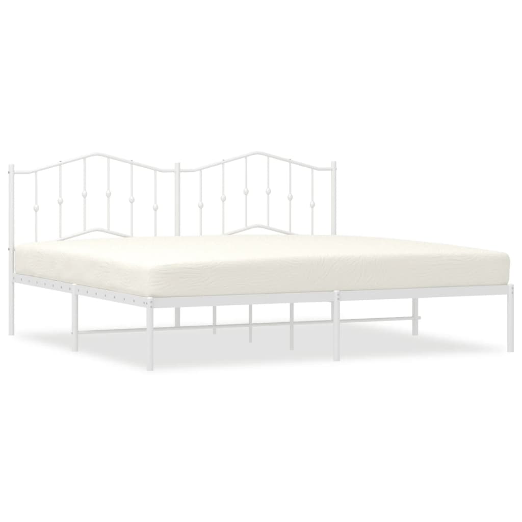 vidaXL Cadre de lit métal sans matelas et tête de lit blanc 193x203 cm