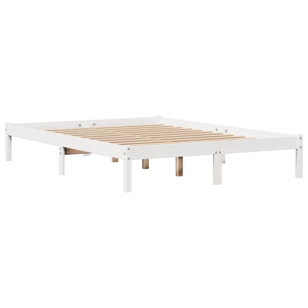 vidaXL Cadre de lit sans matelas blanc 120x190 cm bois de pin massif