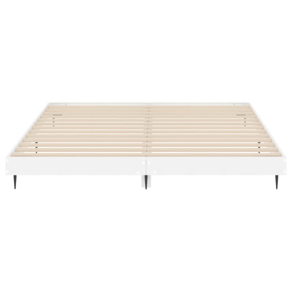 vidaXL Cadre de lit sans matelas blanc brillant 120x200 cm