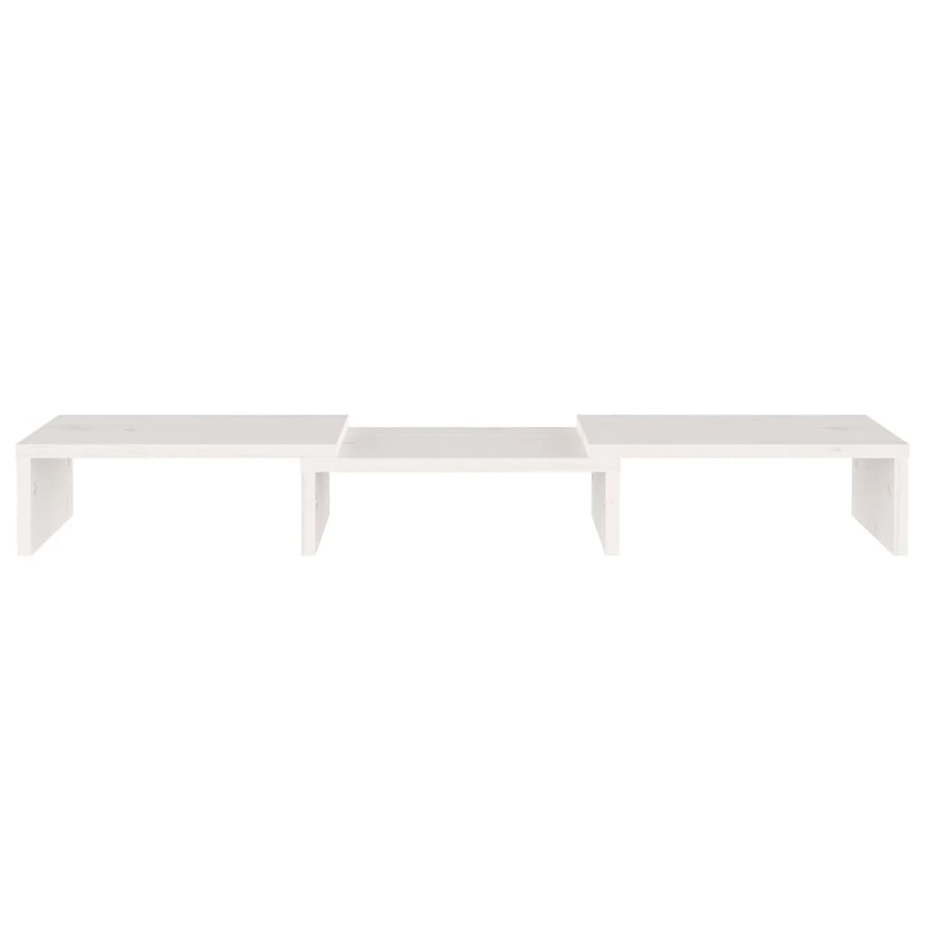 vidaXL Support de moniteur Blanc 60x24x10,5 cm Bois de pin solide