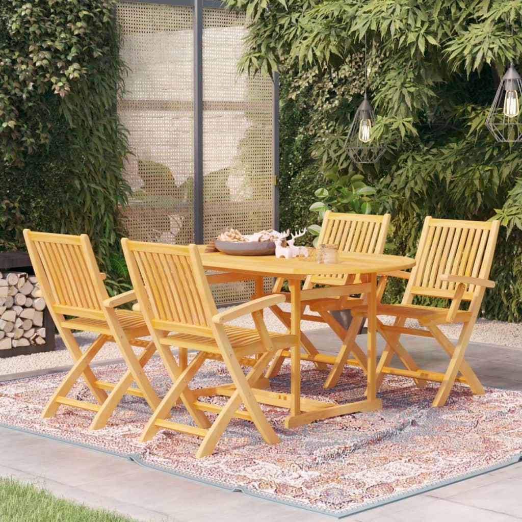 vidaXL Ensemble à manger de jardin 5 pcs Bois de teck massif