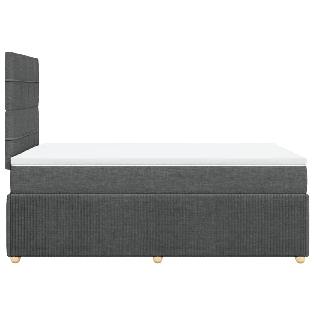 vidaXL Sommier à lattes de lit avec matelas gris foncé 120x190cm tissu