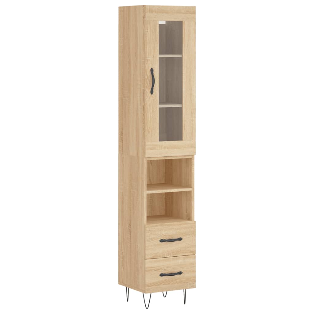 vidaXL Buffet haut Chêne sonoma 34,5x34x180 cm Bois d'ingénierie