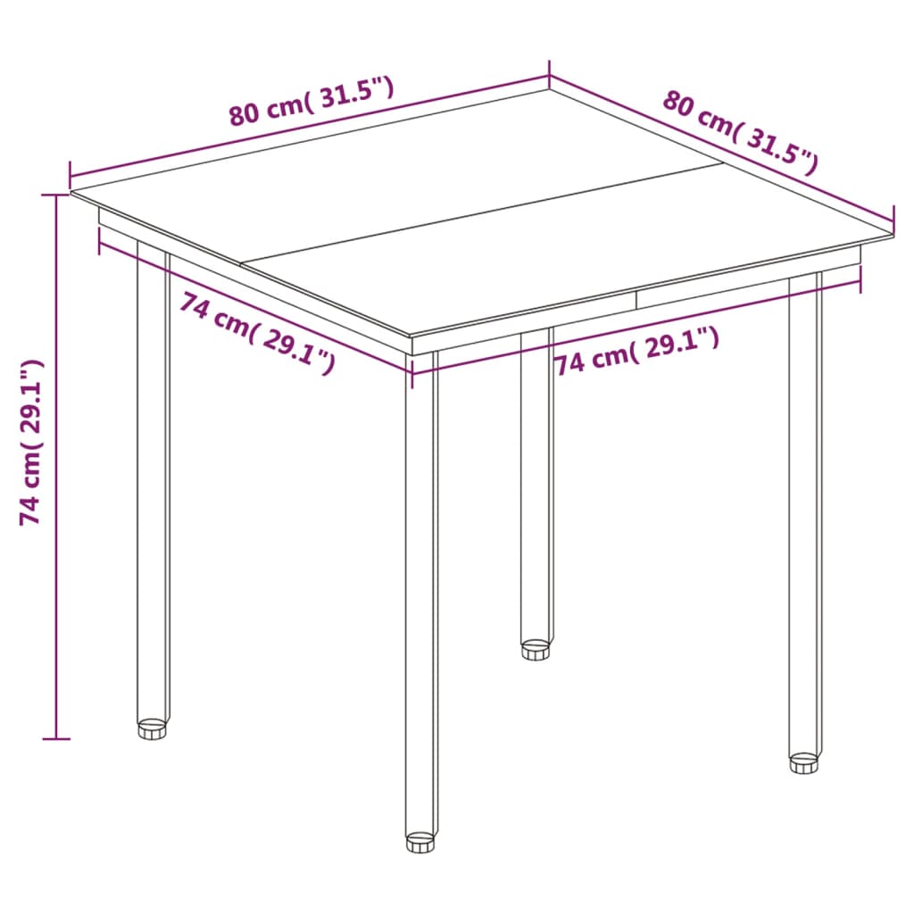 vidaXL Ensemble à manger de jardin coussins 5 pcs Résine tressée Verre