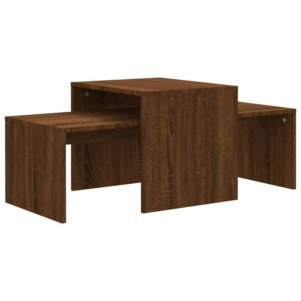 vidaXL Ensemble table basse Chêne marron 100x48x40cm Bois d'ingénierie