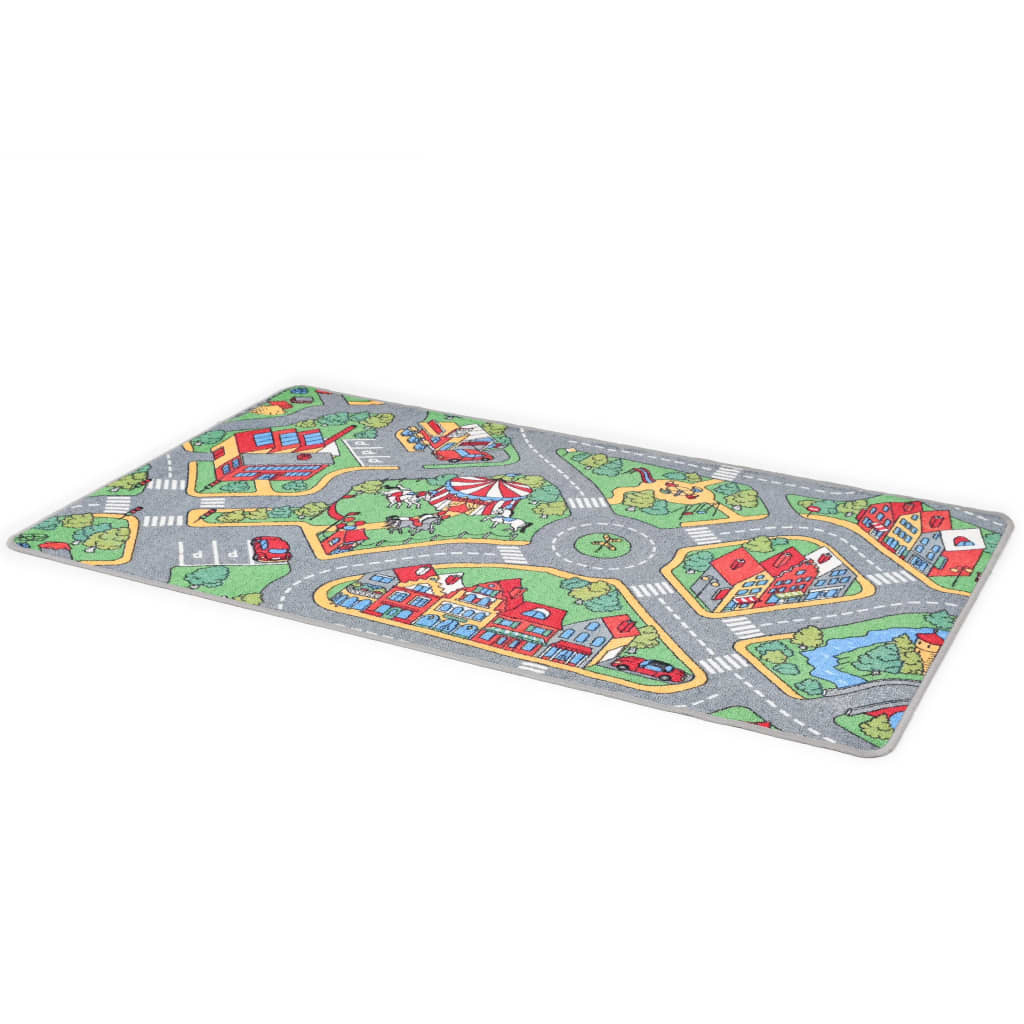 vidaXL Tapis de jeu Poil à boucle 170 x 290 cm Motif de route de ville